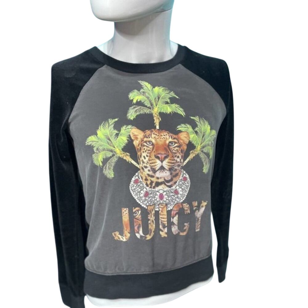 Juicy Couture Womens Velvet Lion Print Shirt size S